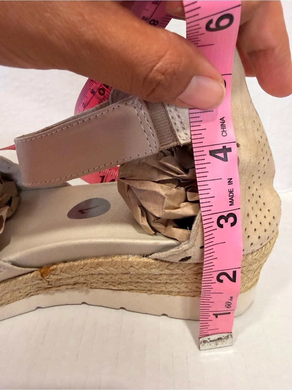 Earth Women's Modena Yarrow Sandal Size7 Espadrille Platfrom Akle Strap Tan